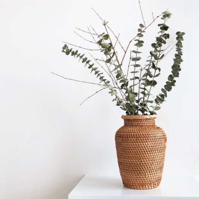Handcrafted Woven Rattan Vase for Elegant Decor