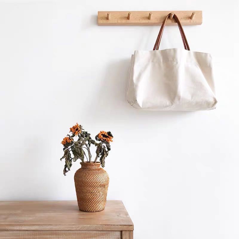 Handcrafted Woven Rattan Vase for Elegant Decor
