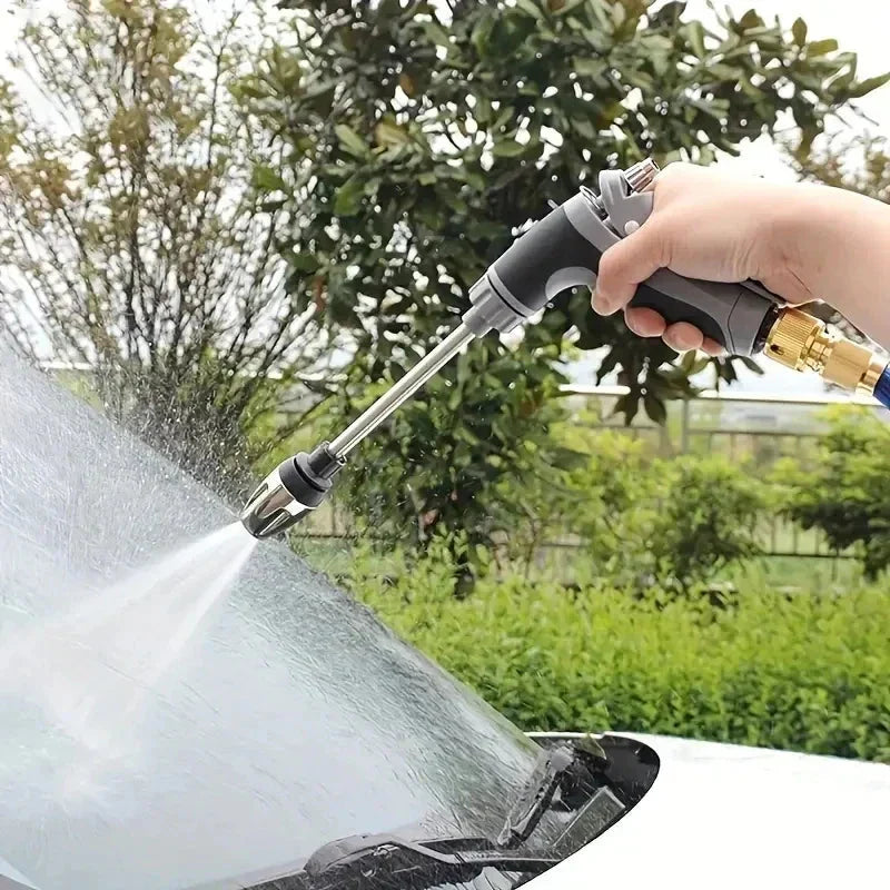 Expandable Garden Hose with High-Pressure Spray Gun and Kink-Resistant Sleeve