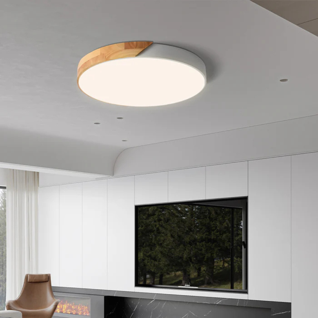 Nordic Glow Wooden LED Ceiling Fixture for Stylish Spaces