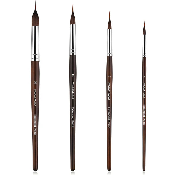 Precision Brush Set for Fine Lines | Wooden Handle