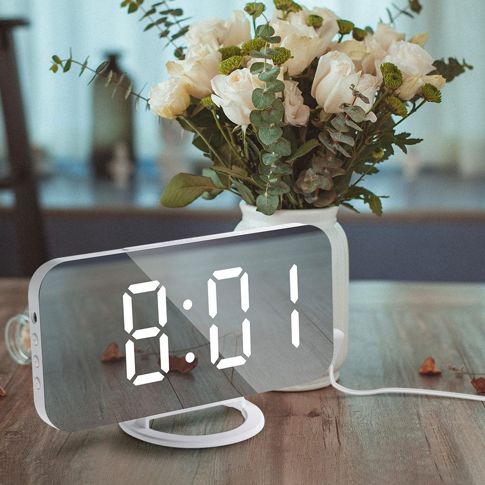 Sleek USB-Powered Alarm Clock with Adjustable LED Display