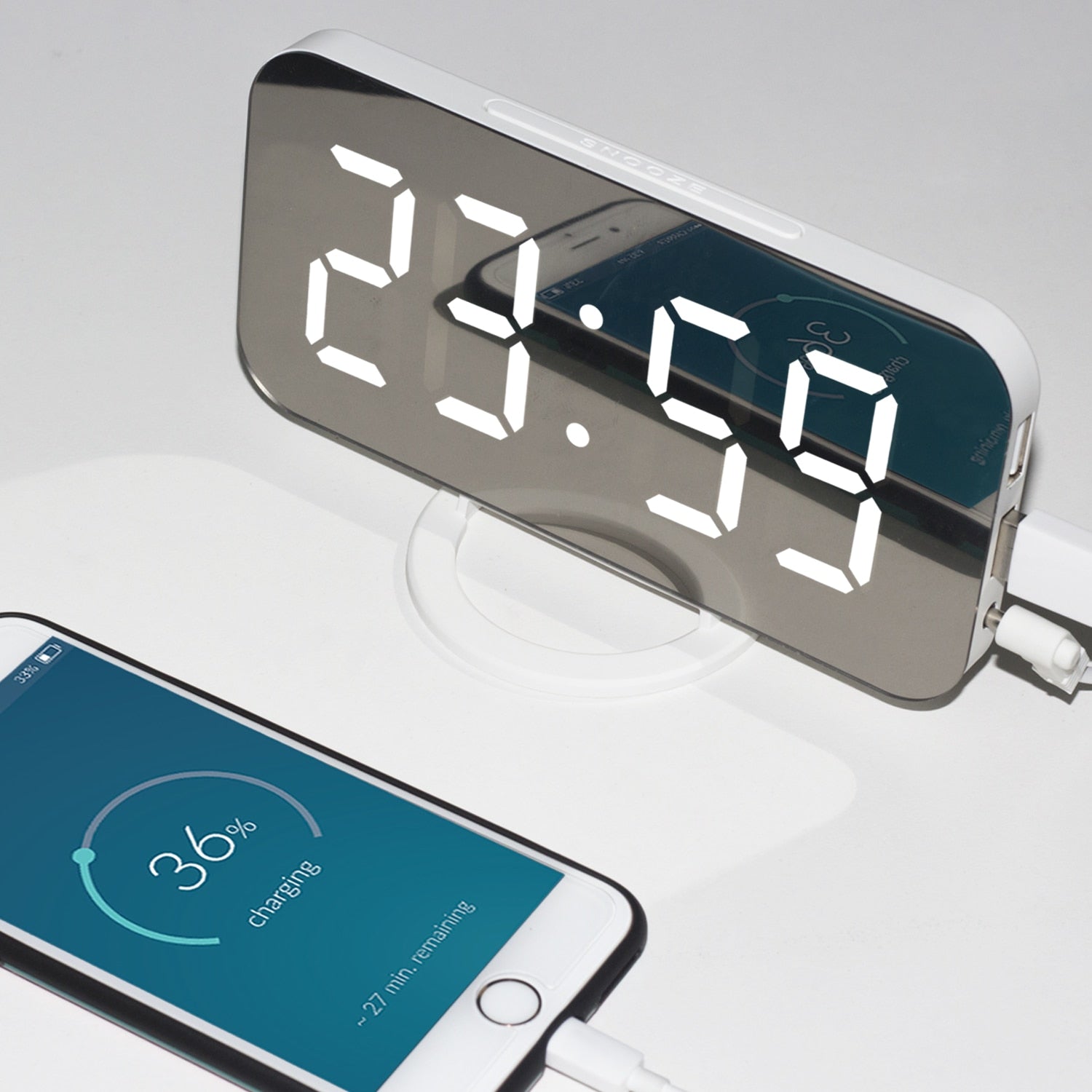Sleek USB-Powered Alarm Clock with Adjustable LED Display
