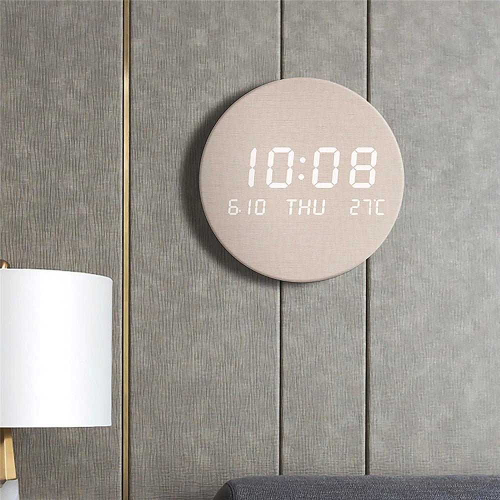 Sleek Modern Wall Clock – LED Display, Cordless Design, 7.68 Inch