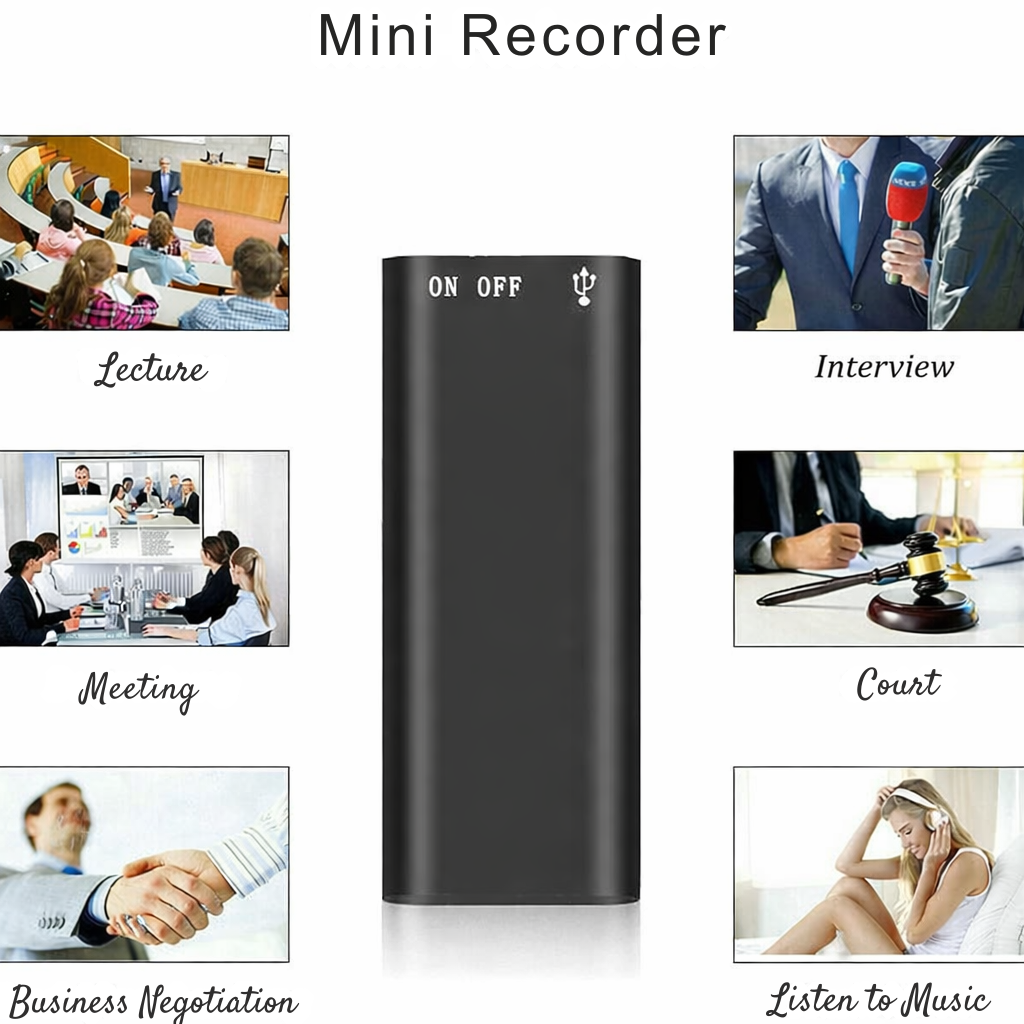 Compact Audio Recorder with One-Touch Recording Feature