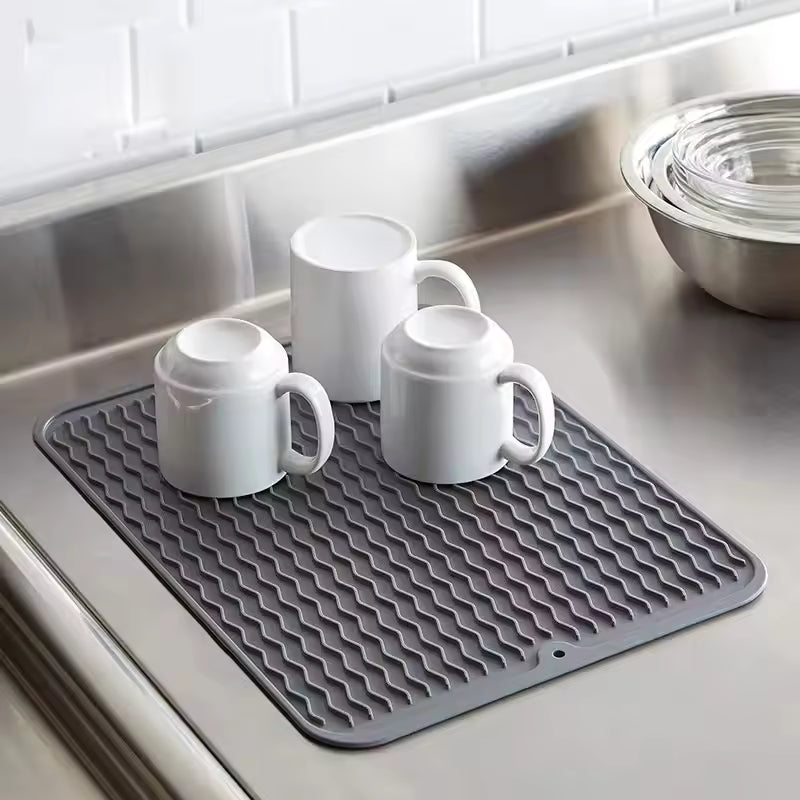 Silicone Dish Drying Mat - Heat Resistant Kitchen Liner