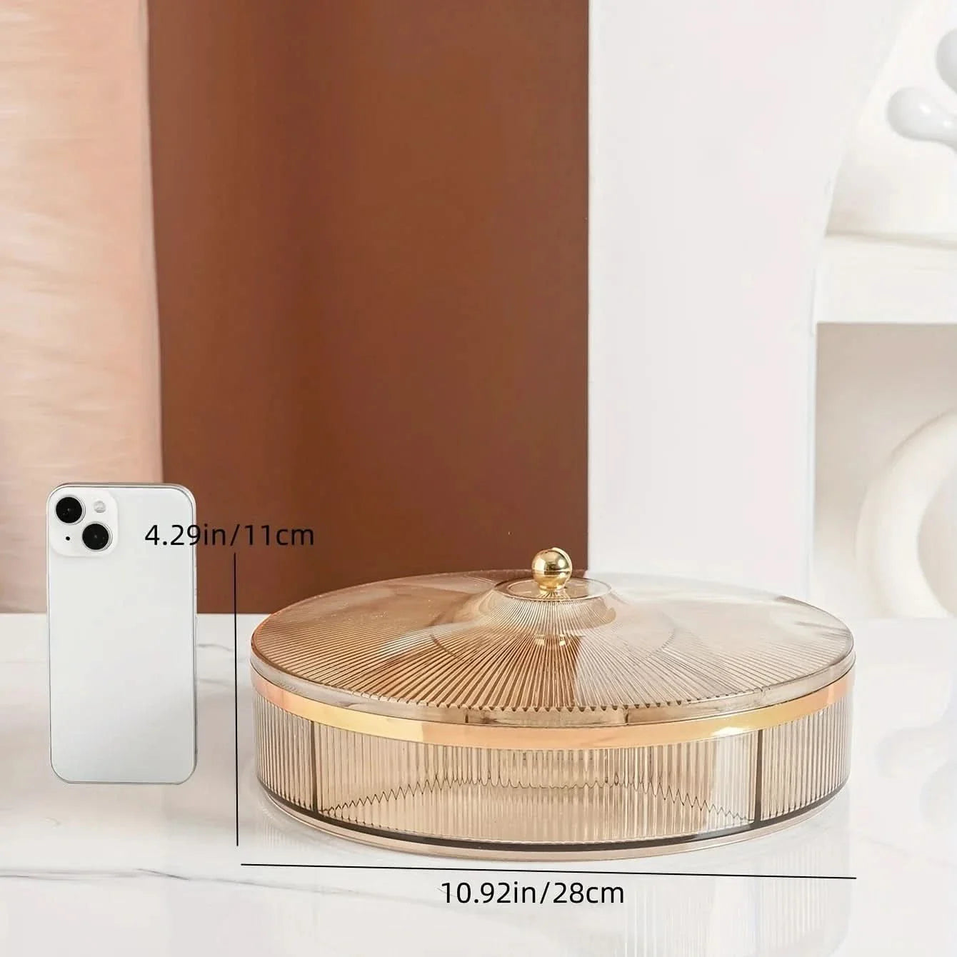 Divided Snack Tray with Lid for Storage and Serving