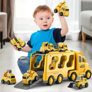 Two-Tiered Adventure Truck Playset with Mini Vehicles & Tunes