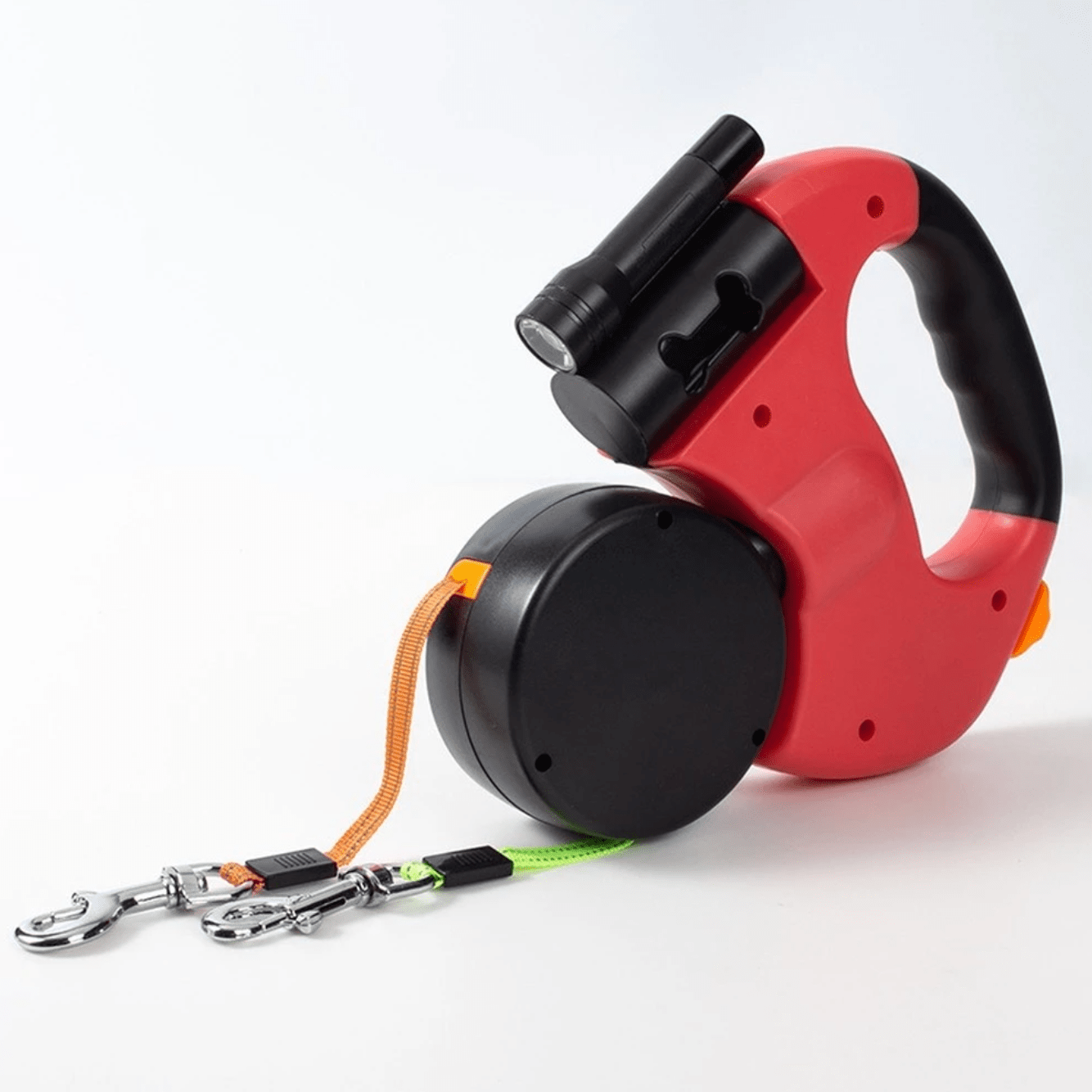 Dual Control Dog Leash with Built-In Light for Safe Walks