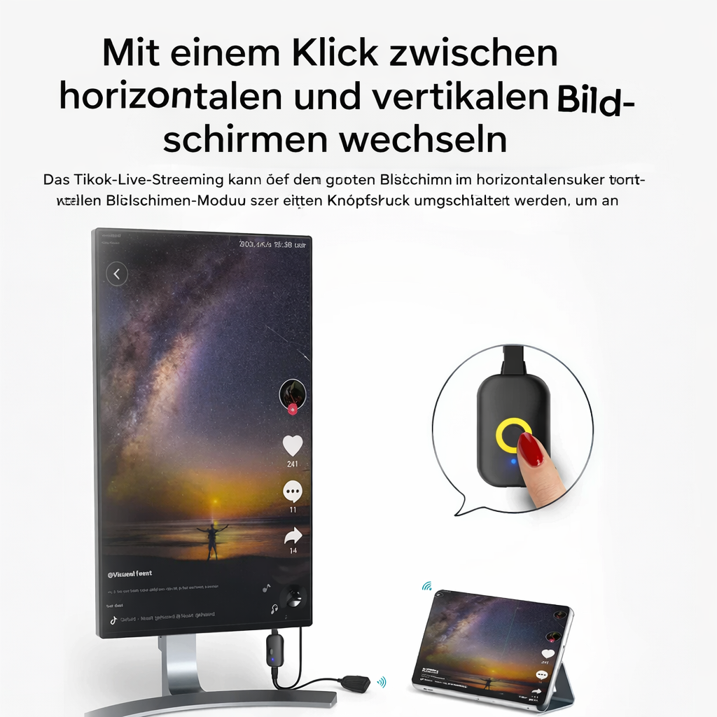 Wireless Display Dongle Adapter | HDMI Plug-and-Play Streaming Device