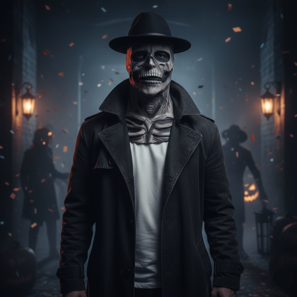 Chillingly Authentic Skull Mask with Hat for Thrilling Occasions