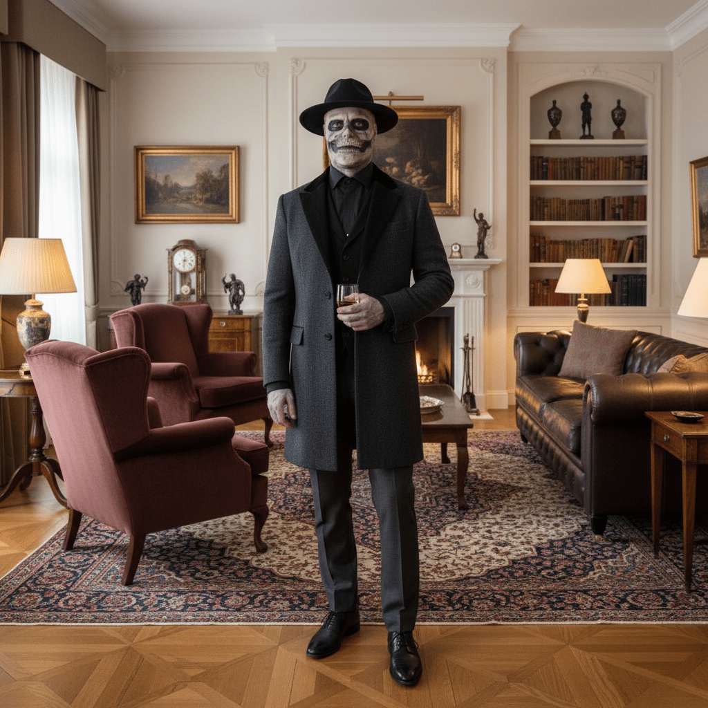 Chillingly Authentic Skull Mask with Hat for Thrilling Occasions