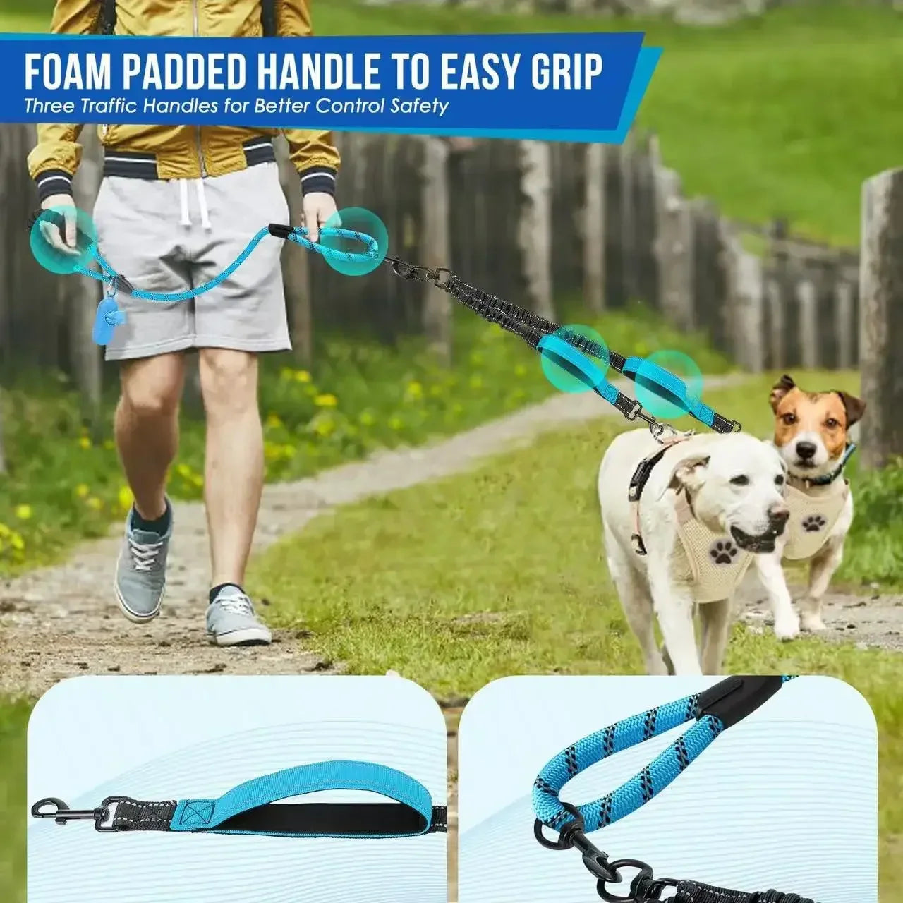 DUO-WALKER LEASH – 360° Dual Dog Leash for Effortless Control