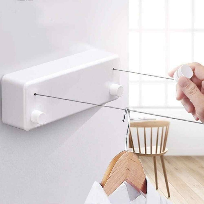 Versatile Retractable Drying Line with Dual Cables