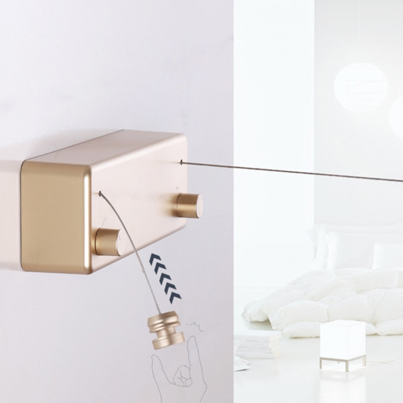 Versatile Retractable Drying Line with Dual Cables