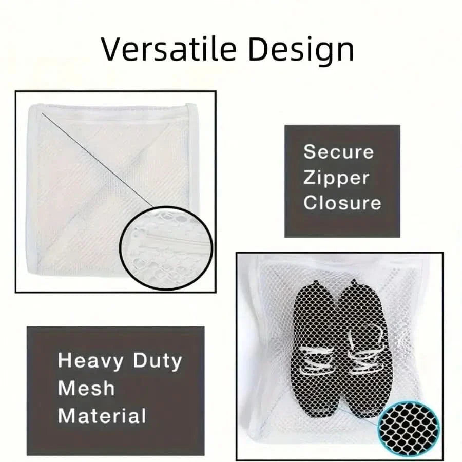 Shoe Laundry Bag with Secure Strap for Cleaning