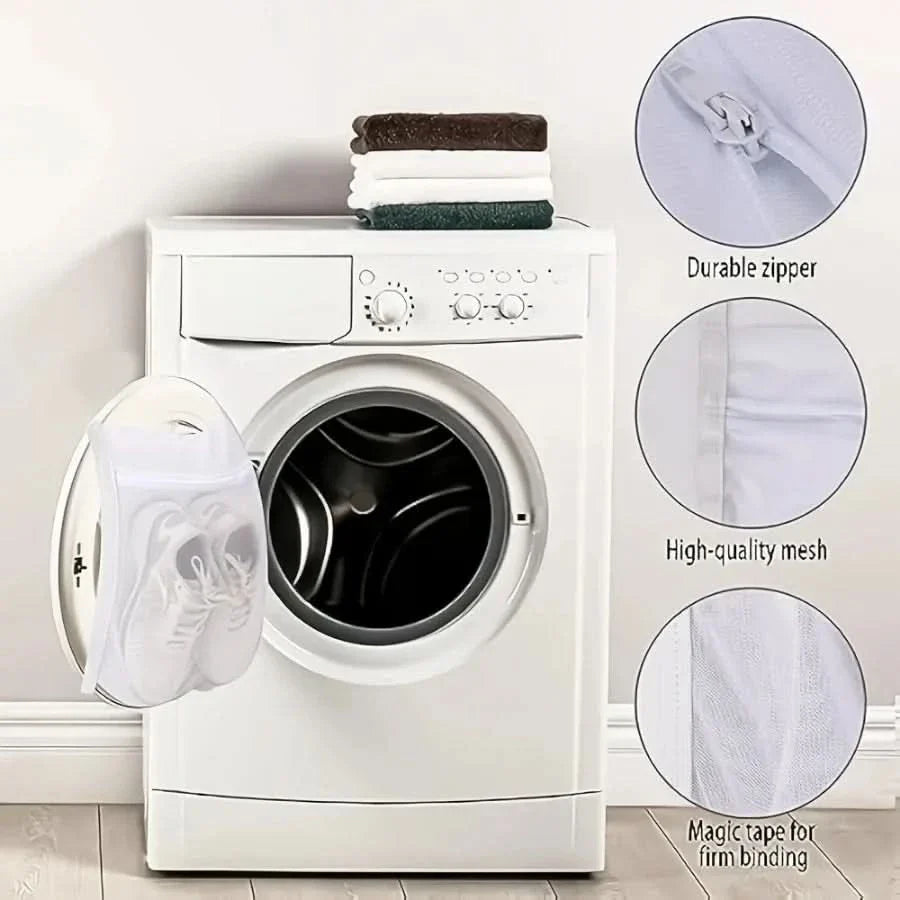Shoe Laundry Bag with Secure Strap for Cleaning