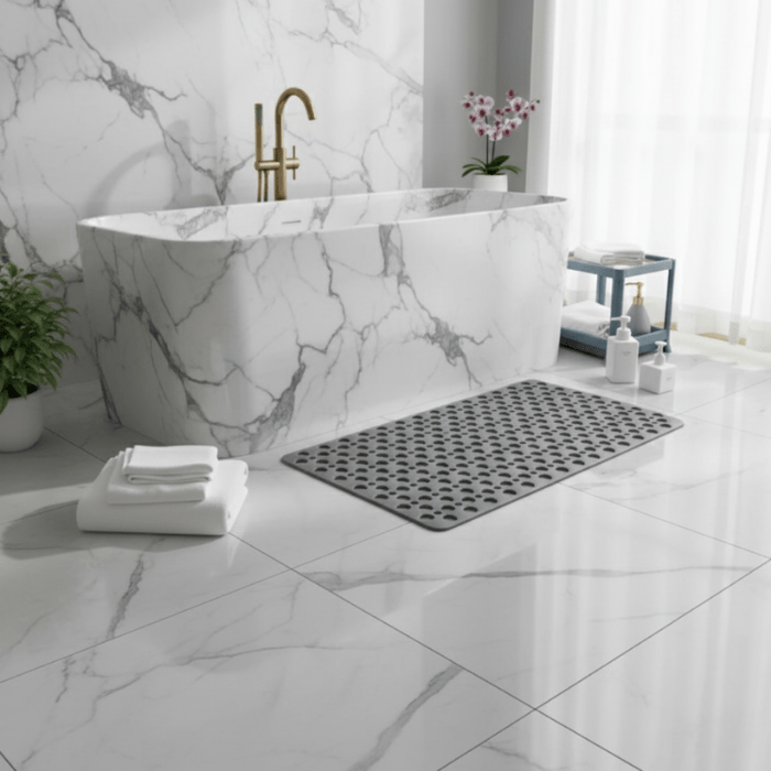 Non-Slip PVC Shower Mat with TPE | Suction Cups | Drain Holes