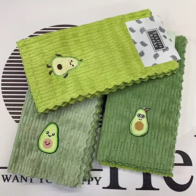 GreenGrove - Stylish Avocado-Inspired Kitchen Towel Set of 4
