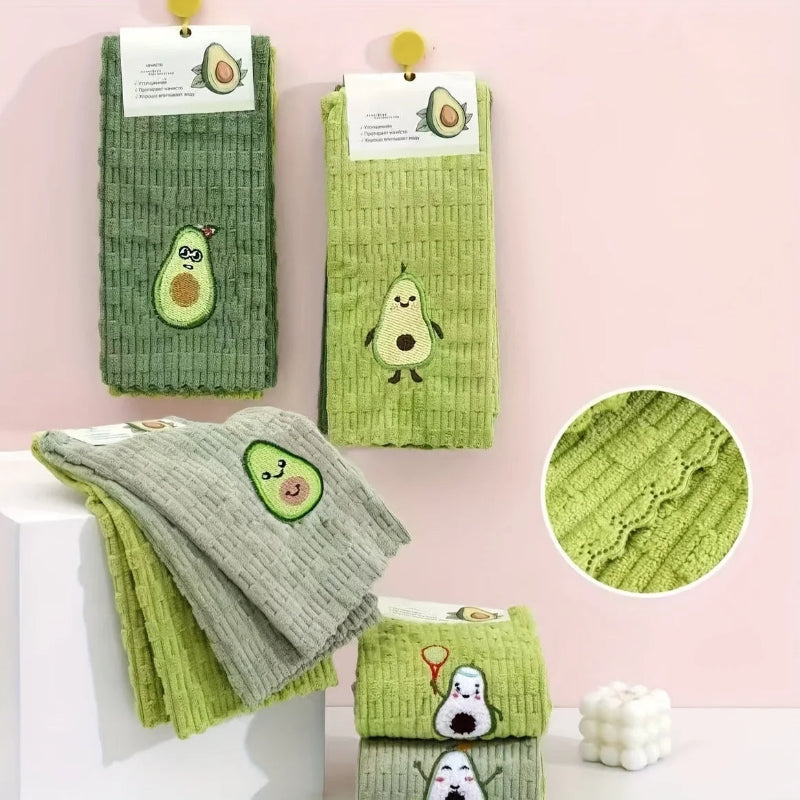 GreenGrove - Stylish Avocado-Inspired Kitchen Towel Set of 4