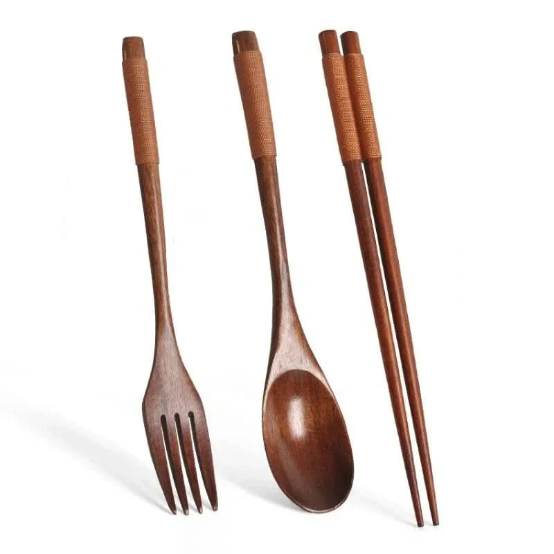 Portable Dining Utensil Set - Spoon, Fork, and Chopsticks for On-the-Go
