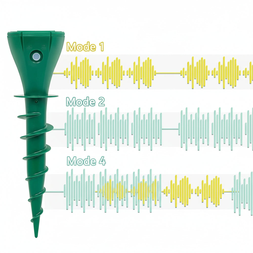 EcoGuard - Solar-Powered Mole Deterrent with Silent Vibration