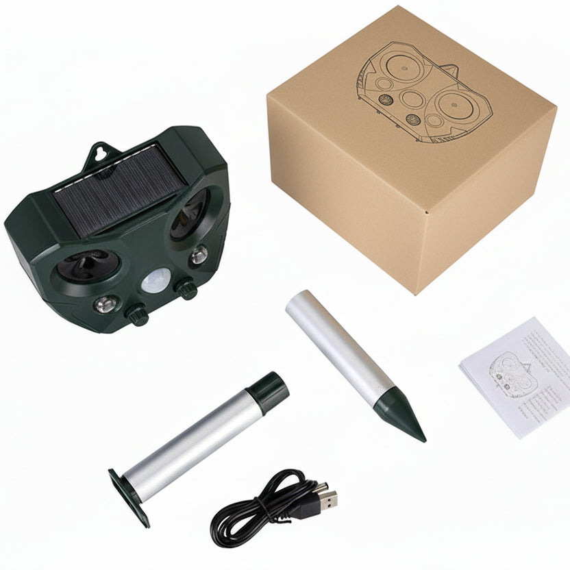 EcoShield - Solar Ultrasonic Pest Deterrent for Gardens