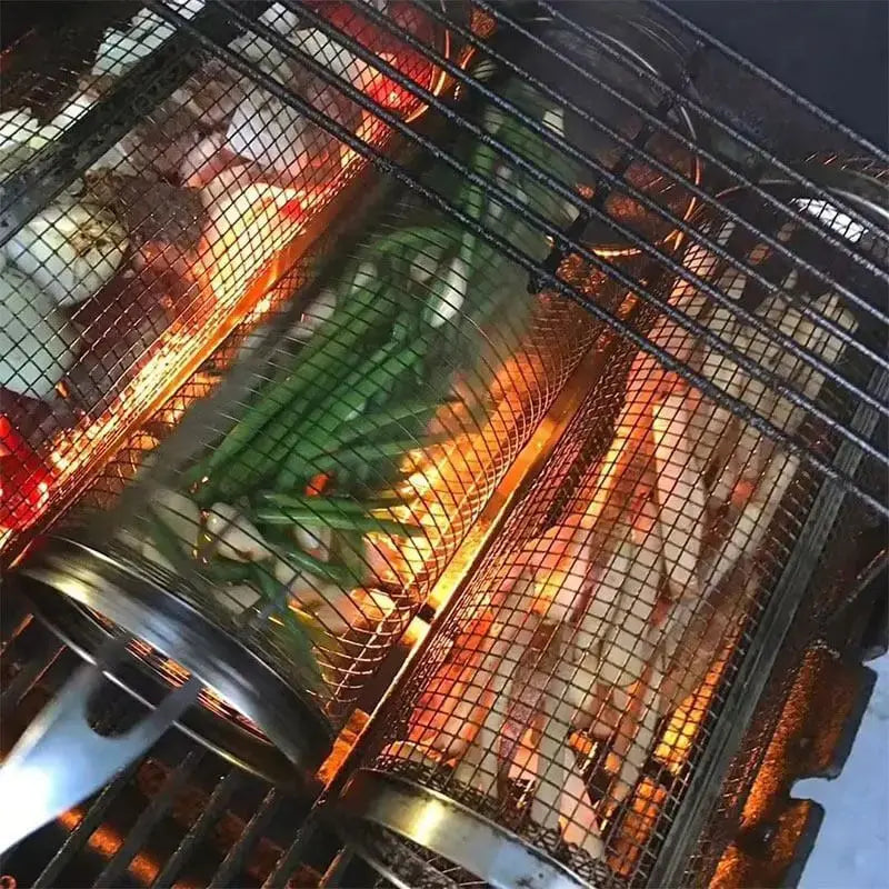 Stainless Steel Grill Basket | Rolling Basket | Safe for Small Foods