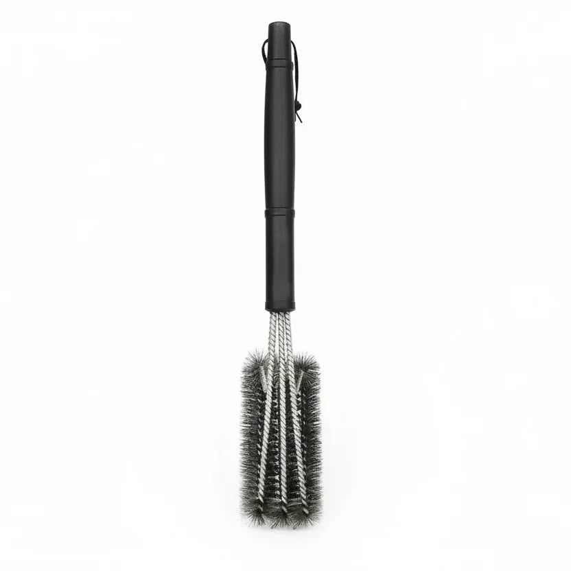 Stainless Steel Grill Brush for Cleaning – Non-Slip Handle, Removes Burnt Food