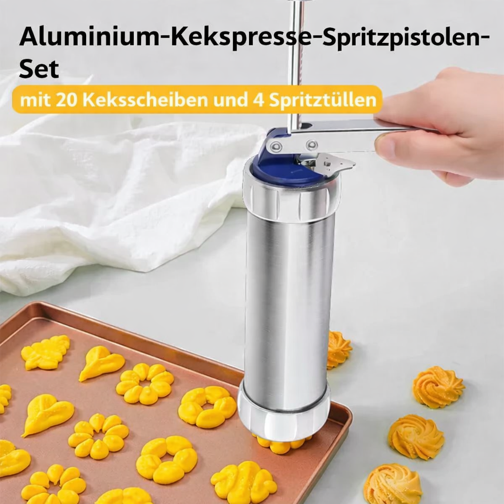 Stainless Steel Cookie Press - Ideal for Uniform Cookies