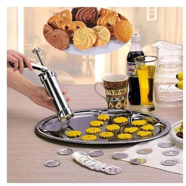 Stainless Steel Cookie Press - Ideal for Uniform Cookies