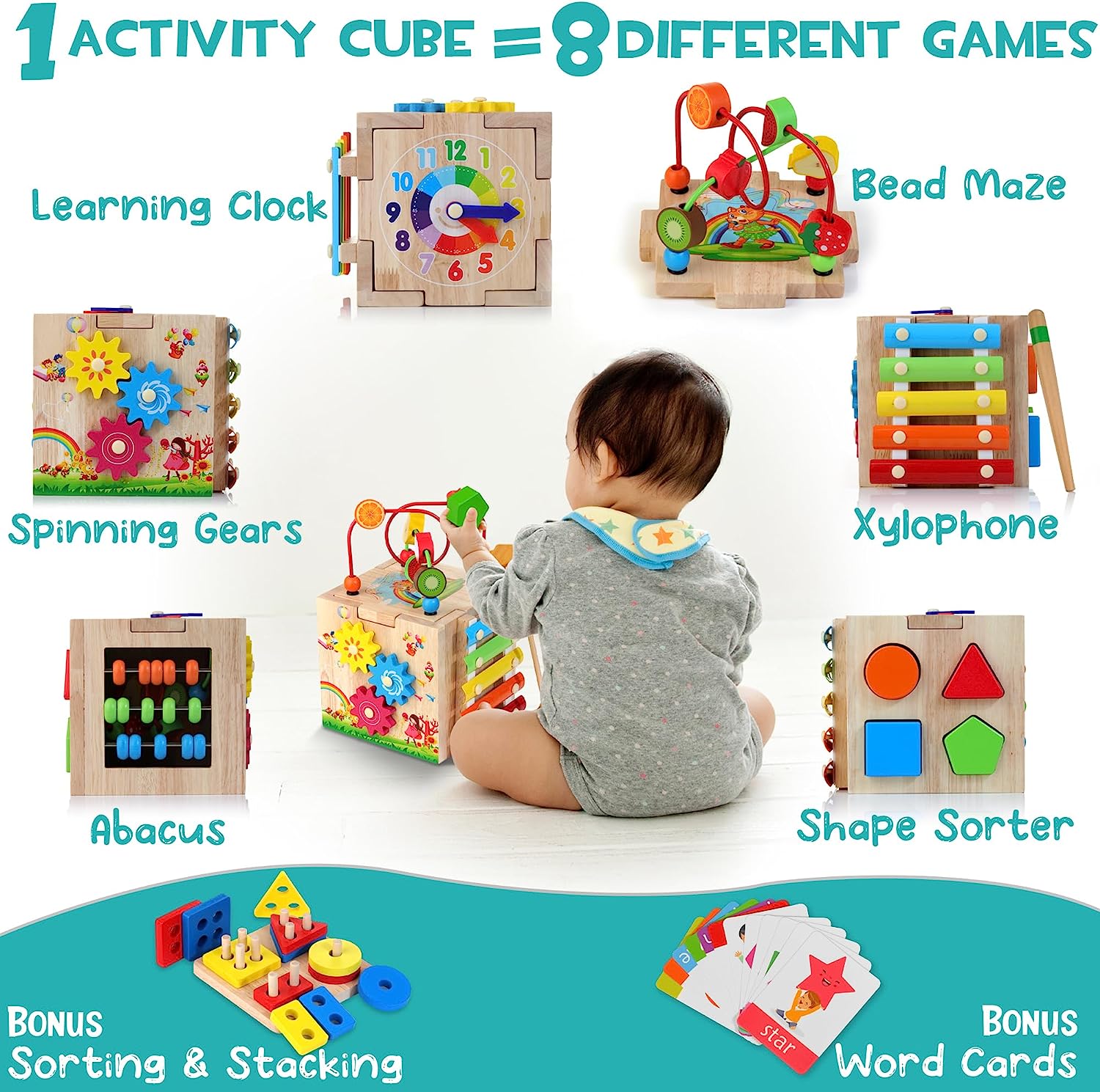 CleverCube 8-in-1 Multifunctional Learning Toy for Toddlers