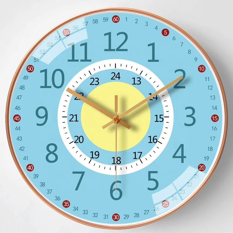 Colorful Learning Wall Clock for Kids - Battery Operated