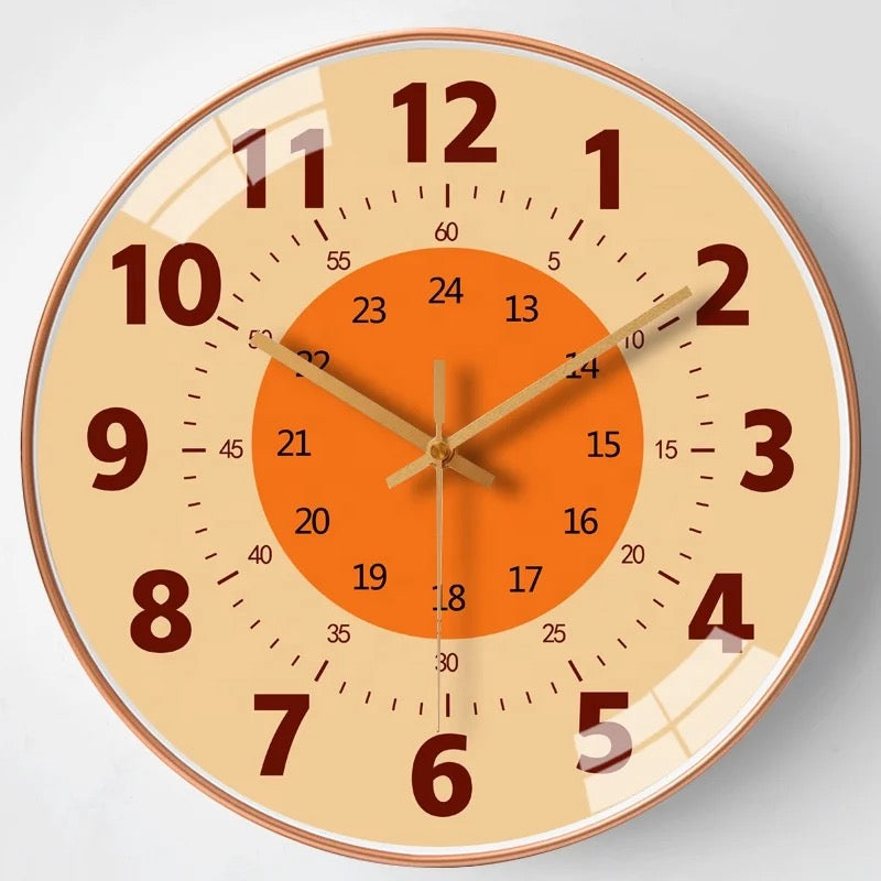 Colorful Learning Wall Clock for Kids - Battery Operated