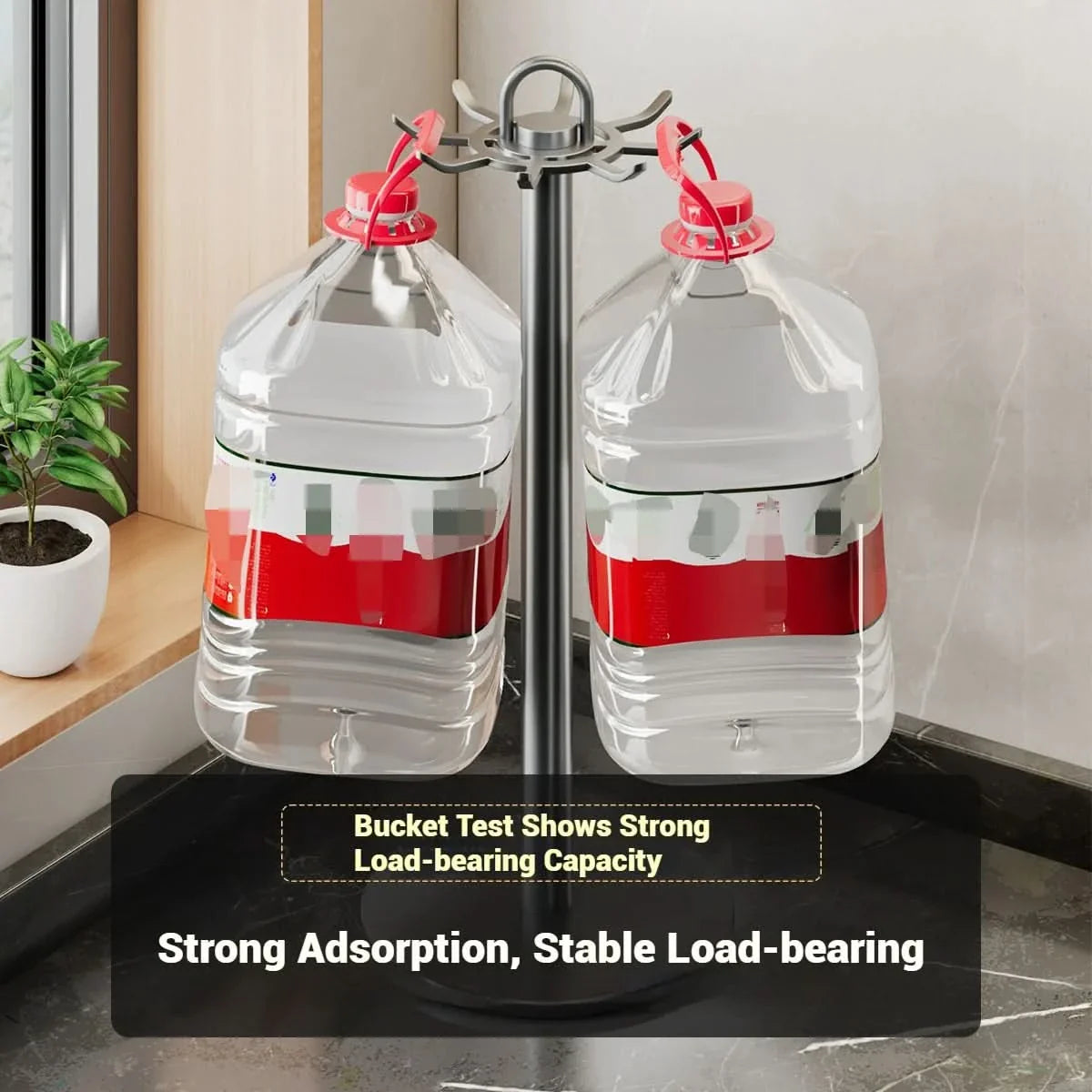 Rotating Kitchen Tool Organizer with Hooks