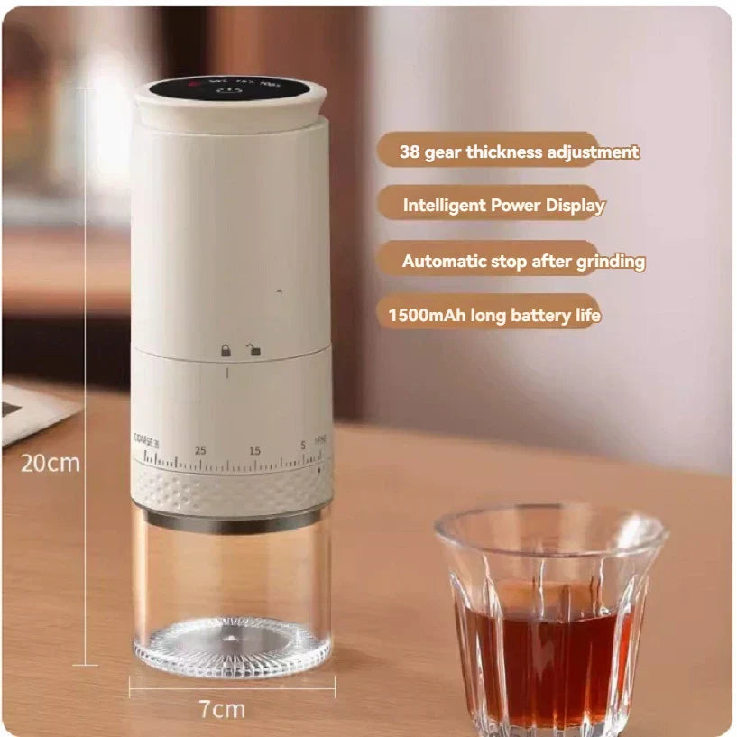 Portable Coffee Grinder with Customizable Grind Settings and USB Charging