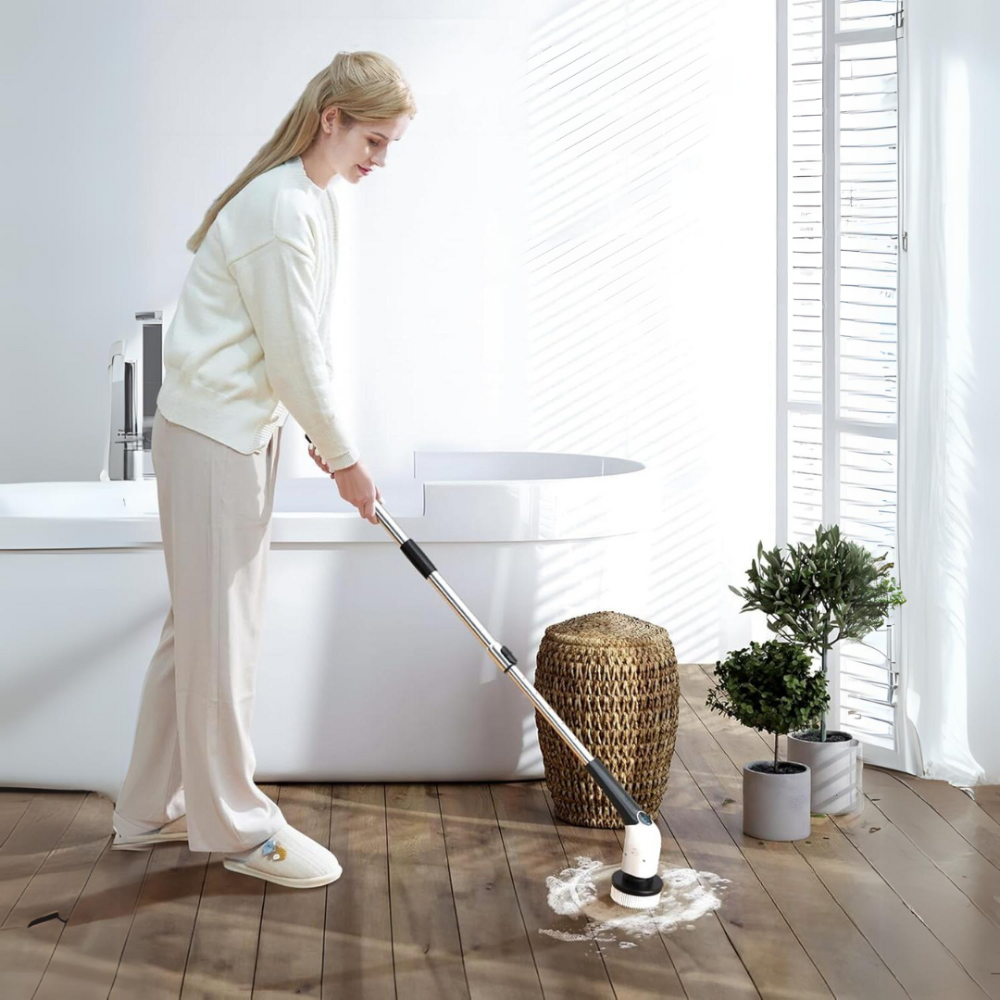 Cordless Power Scrubber with 8 Brush Attachments and Adjustable Speeds