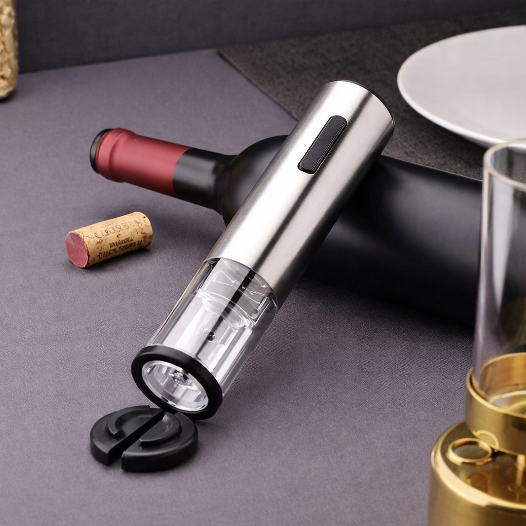 Rechargeable Electric Wine Opener Kit with Pouring Spout & Stopper