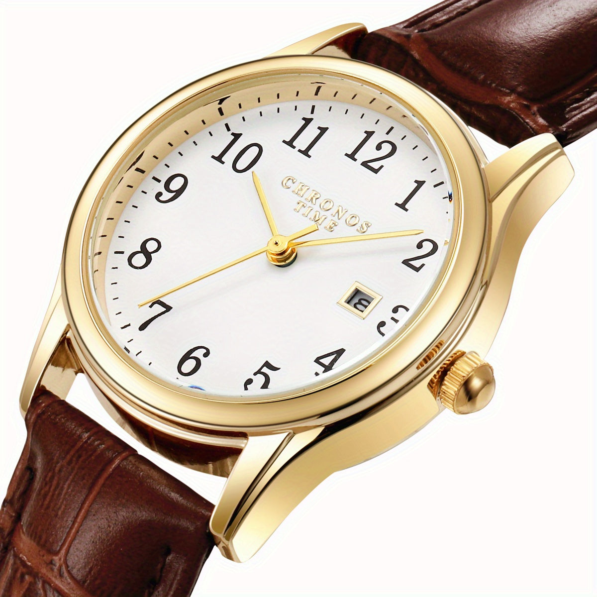 Sophisticated Quartz Watch for Women with Stylish Faux Leather Band