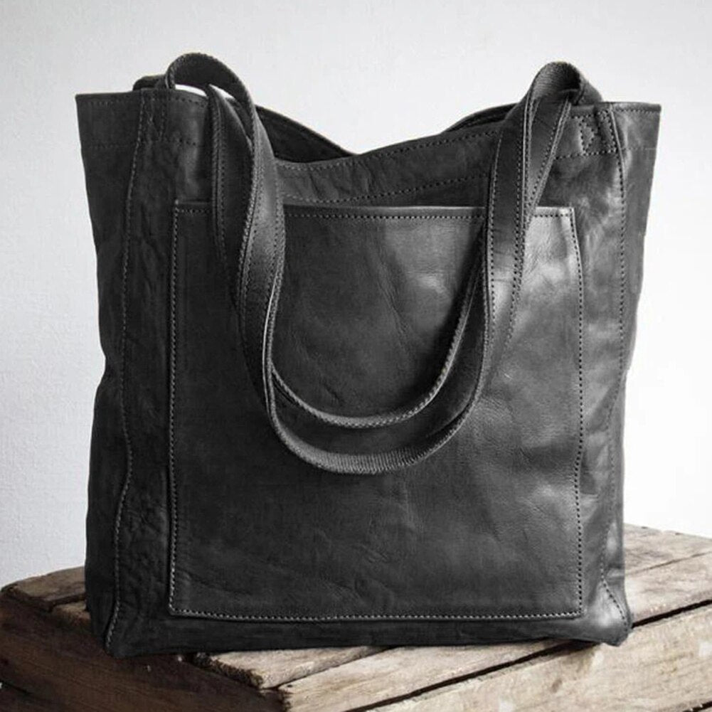 Chic Women's Leather Tote with Adjustable Strap