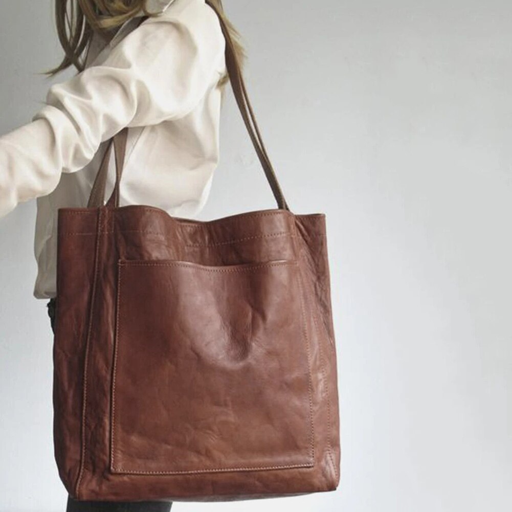 Chic Women's Leather Tote with Adjustable Strap