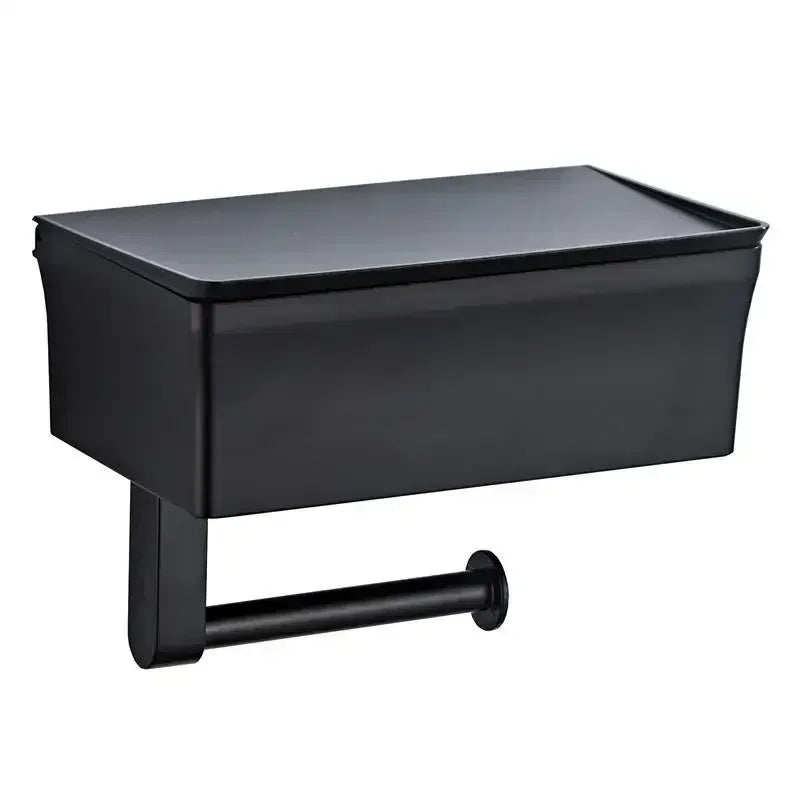 Stylish Wall-Mounted Toilet Paper Holder with Storage Solutions