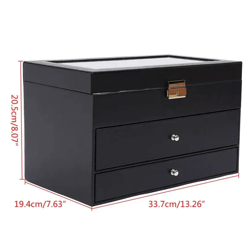 Men's 3-Tier Watch Storage Box – Stylish Organizer for Timepieces