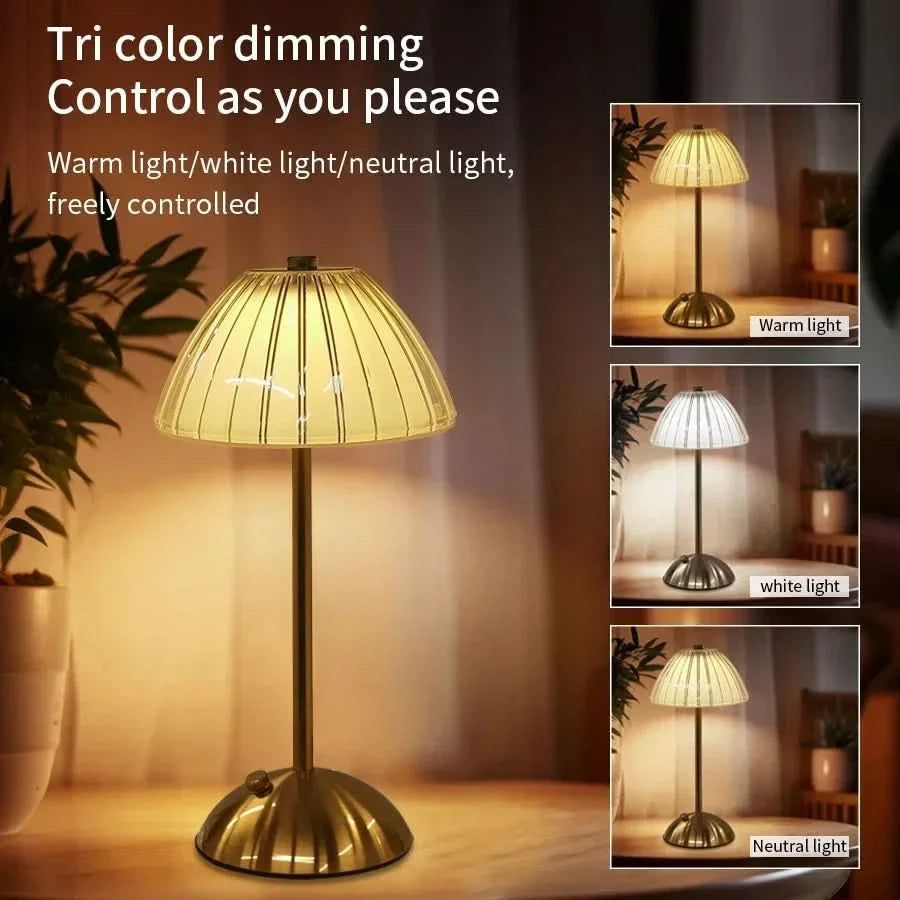Acrylic Touch Table Lamp – Rechargeable for Stylish Ambient Illumination
