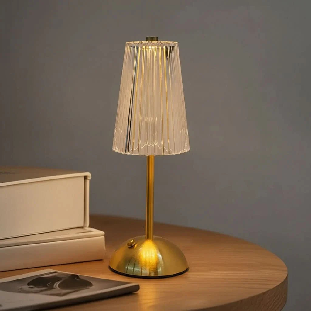 Acrylic Touch Table Lamp – Rechargeable for Stylish Ambient Illumination