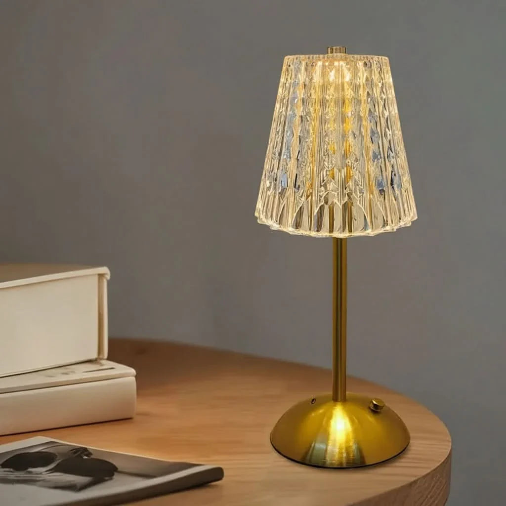 Acrylic Touch Table Lamp – Rechargeable for Stylish Ambient Illumination