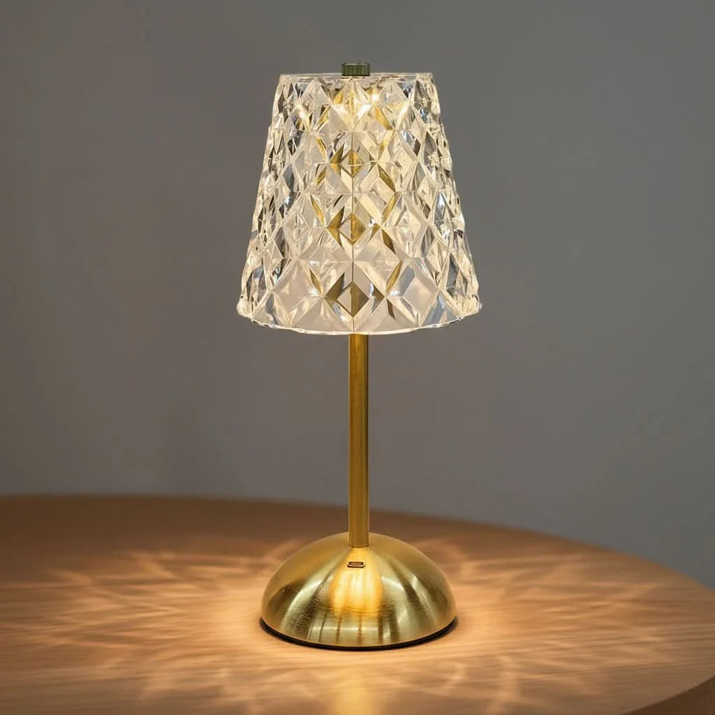 Acrylic Touch Table Lamp – Rechargeable for Stylish Ambient Illumination