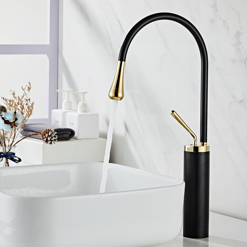 Elegant Waterfall Bathroom Faucet with Adjustable Spout