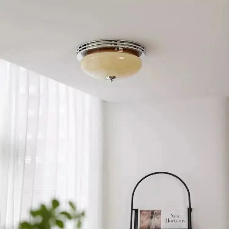 Bauhaus Style Glass Ceiling Lamp for Milk Coffee Ambiance