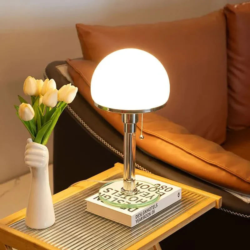 Bauhaus Style Vintage Glass Table Lamp